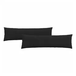 vidaXL Sitzauflage Sofakissen 2 pcs Schwarz 145 x 40 cm Stoff, (2 St) schwarz