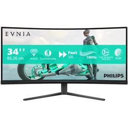 Philips Evnia 34M2C3500L 34 Zoll Curved - Gaming Monitor VA Panel, WQHD. 180 Hz