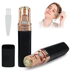 feinlux Epilierer Gesichtsepilierer Epilierer, Aufsätze: 1 St., Gesichtshaarentfernung für Frauen, Leise, sanft, mit integriertem LED-Licht, mini schwarz