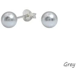 Order & Smile Schmuck Paar Ohrstecker Perlenohrringe: runde Ohrstecker Silber 925 „Kugel“
