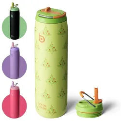 LuxusKollektion Isolierflasche Stainless Steel Vacuum Insulated Water Bottle with Straw and Lid