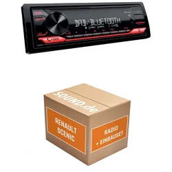 JUST SOUND best choice for caraudio Autoradio JVC KD-X282DBT Renault Megane Scenic Typ JA m. Philips Radio Autoradio (RDS, AM/FM Radio, Animiertes Display, Freisprecheinrichtung, 1 DIN) schwarz