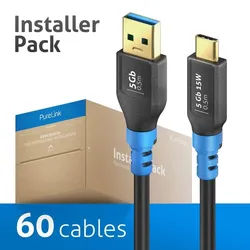 PureLink FlexInstall USB-C auf USB-A Kabel USB 3.0 5Gbps 0.50m - Installer Pack 60 Stk.