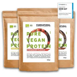24h Testaktion mit -25% Rabatt: Veganes Bio Proteinpulver 3er Bundle (Sorten frei wählbar)