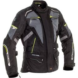 Richa Infinity 2 Flare wasserdichte Damen Motorrad Textiljacke, schwarz-grau-gelb, Größe XS