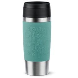 EMSA Travel Mug Thermobecher, 0,36 Liter, Innovativer Isolierbecher mit einem vakuumisoliertem Edelstahlgehäuse, 1 Thermosbecher, Farbe: Petrol