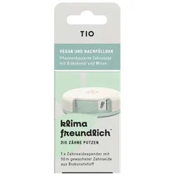 Tio Zahnseide Tiofloss Zahnseidespender - 50m vegane Zahnseide gewachst 3er Pack