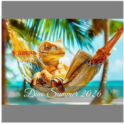 raxxa Wandkalender Dino Summer 2026 - quer