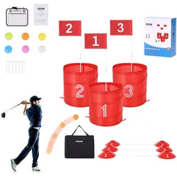 VEVOR Golfspiel Set tragbares 3-Loch-Golfspiel im Eimer für den Außenbereich