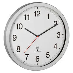 TFA Dostmann Wanduhr TFA Dostmann 60.3545.02 Funk Wanduhr 40 mm x 5 mm x 40 mm Silber Groß