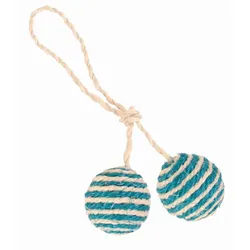 Trixie 2 Bälle am Seil | Sisal 4,5 cm Katzenspielzeug