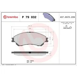Bremsbelagsatz BREMBO P 79 032, Vorne