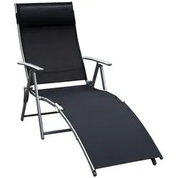 Outsunny Gartenliege, Metall, BxHxT: 137 x 100,5 x 63,5 cm - schwarz