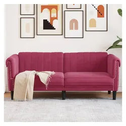 vidaXL Sofa Sofa 2-Sitzer Weinrot Samt