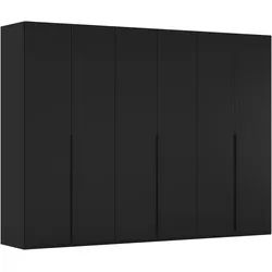 LeGer Home by Lena Gercke Kleiderschrank Schrank Garderobe Ankleide Schlafzimmer Flur SERINA Eyecatcher (3 verschiedene Ausstattungen BASIC/CLASSIC/PREMIUM (inkl. SOFT-CLOSE) in 6 Breiten (101 - 401 cm) mit Front Glas oder Dekor MADE IN GERMANY schwarz 301 cm x 223 cm x 61 cm