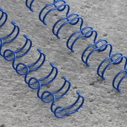 100 Drahtbinderücken 3:1, DIN A4, 5,5 mm (3/16") | blau, Kunststoff|Stahl