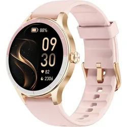 TOOBUR Damen"s Bluetooth GPS Telefonfunktion mit SPO2 Schlafmonitor Smartwatch (3,2 cm/1,57 Zoll, Android/iOS), IP68 Wasserdicht 100 Sportmodi Herzfrequenz Schrittzähler rosa