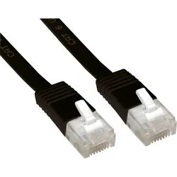 PATCH-C6SB 3SW - 3 m Cat.6, Flach-Patchkabel, schwarz