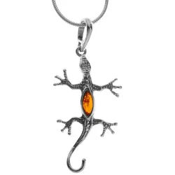 OSTSEE-SCHMUCK Kette mit Anhänger Ostsee-Schmuck Kette mit Anhänger Salamander (2-tlg) silberfarben 42 cm