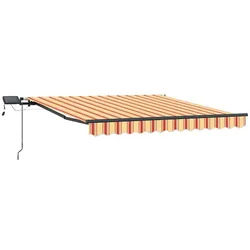 vidaXL Markise 350 x 250 cm Manuelle einziehbare Markise mit LED Gelb und Orange 350x gelb