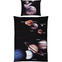 Jugendbettwäsche , Multicolor , Textil , Weltall , 140x200 cm , Textiles Vertrauen - Oeko-Tex®, Bsci , pflegeleicht, atmungsaktiv, hautfreundlich, saugfähig, bügelleicht, schadstoffgeprüft , Heimtextilien, Bettwäsche & Leintücher, Kinderbettwäsche