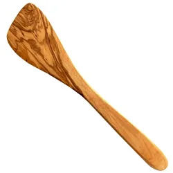 Olivenholz-erleben Pfannenwender ohne Löcher aus Olivenholz – Länge ca. 30 cm, robust & stilvoll, Geschlossene Fläche – ideal zum Wenden von Speisen braun