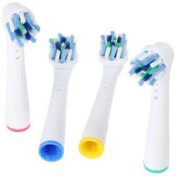 AccuCell Elektrische Zahnbürste 4 Stück 360 Cleaning Brush Ersatz-Zahnbürstenkopf für elektrische Zah schwarz