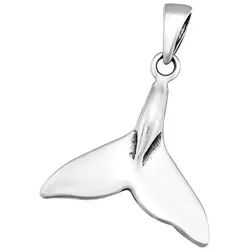 Order & Smile Schmuck Kette mit Anhänger Walflosse Anhänger Kette Silber 925, gestempelt silberfarben