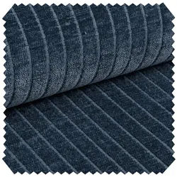 novely® Stoff PERMO Polsterstoff Breitcord-Optik - Chenille-Stoff UV-Beständig, Feuchtigkeits- und Schmutzabweisend, Kuschelweich, Meterware, 1lfm blau