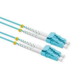 VALUE LWL-Kabel 50/125μm OM3, LC/LC, LSOH, Low-Loss, türkis, 10 m