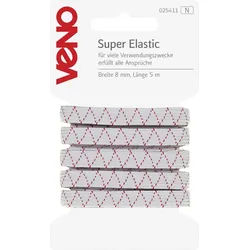 Stofferia Stoff Super Elastic SB 8mm weiß 5mm, Meterware