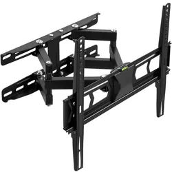 tectake Tv-Wandhalterung, bis 60 kg, schwarz , Schwarz , Metall , Rechteckig , 40x43x34 cm , Wohnzimmer, TV Möbel, TV-Wandhalterung