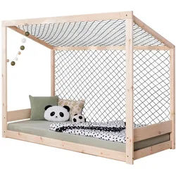 Mid.you Bodenbett , Naturfarben , Textil , Birke,Kiefer , Schichtholz,massiv , H2 , Höhe ca. 12 cm , 90x200 cm , Himmelfunktion, für Rollroste geeignet, bodentiefer Einstieg , Babymöbel & Kindermöbel, Kinderzimmer & Jugendzimmer, Kinderbetten, Kinderbetten & Jugendbetten