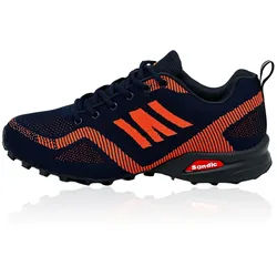 Nowaland Bequeme und Funktionale Outdoor-Schuhe Freizeitschuhe Sneaker blau|orange 46 EU
