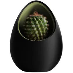 Shapes - Decorations Blumentopf Nuvia Planter – Inspired by the idea of a nest. (Topf und Einsatz), Two-Tone Design grün|schwarz 16 cm