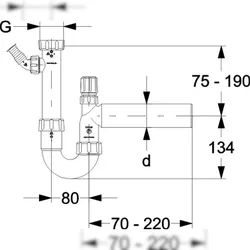 Haas PP-Röhrensiphon 1 1/2" DN50 mit einem Geräteanschluss und Rohrbelüfter