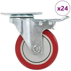 vidaXL Schwerlastrolle Lenkrollen 24 Stk. 100 mm, (24-St)