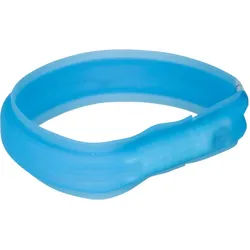 TRIXIE Flash Leuchtband USB, Silikon, L–XL: 70 cm / 30 mm, blau