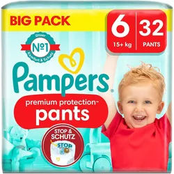 Pampers Premium Protection Pants Gr√∂ße 6, 15kg+ 32 St