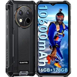 OUKITEL WP28S 4G 16+128GB Outdoor Smartphone (16,56 cm/6.52 Zoll, 128 GB Speicherplatz, 13 MP Kamera, 16GB RAM + 128GB ROM, 60Hz HD Display, 10600mAh, IP68, GPS, NFC) schwarz