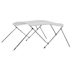 vidaXL Schutzplane 183 x 196 x 137 cm 3-Bow Bimini Top Weiß 183x196x137 cm weiß