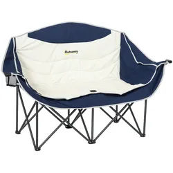 Outsunny Campingstuhl Metall Oxfordstoff Blau , 50x90x143 cm , Gartenmöbel, Gartensessel, Gartenstühle