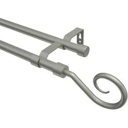 GARDINENSTANGE Olymp Allegra 280 cm (geteilt in 2 x 140 cm), 2-läufig (ohne Ringe), 16 mm Ø Chrom matt