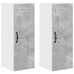 vidaXL Küchenwandschrank mit Regal 2 pcs Beton Grau 30 x 31 x 80 cm
