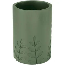 Zahnputzbecher KLEINE WOLKE "Brace", grün (forrest), B:7cm H:10cm L:7cm, Polyresin, Zahnputzbecher
