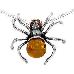OSTSEE-SCHMUCK Kette mit Anhänger Ostsee-Schmuck Kette mit Anhänger Gleiter-Spinne (2-tlg) silberfarben 60 cm