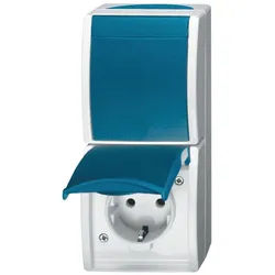 Busch-Jaeger 2601/6/20EW-53 Kombination Steckdose / Schalter, Aufputz IP44