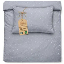 Totsy Baby Kinderbettwäsche Baby Bettwäsche aus Baumwolle - Set von Duvet Cover und Kissenbezug grau