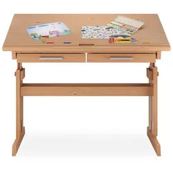 Idimex Kinderschreibtisch Olivia , Buchefarben , Holz , Kiefer , Mode , 109x130x55 cm , FSC Mix , Babymöbel & Kindermöbel, Kinderzimmer & Jugendzimmer, Kinderschreibtische
