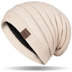 LuxusKollektion Beanie Mütze Damen Herren Strickmütze Beanie Fleece Beige